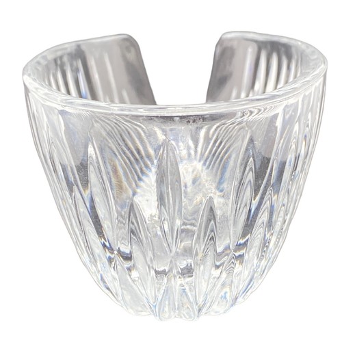 Cooking Spoon Rest Molded Glass With Cut Look Design Deep Sides - Picture 3 of 7
