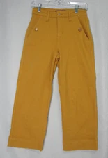 Judy Blue 0/24 Tummy Control Garment Dyed Wide Leg Crop Sun Yellow Denim Jeans
