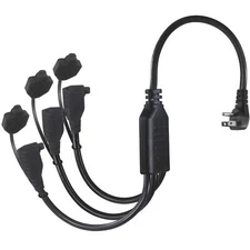 18 Inch 1 to 3 Way Power Splitter Extension Cord - 1.5FT 3-Outlet Power Split...