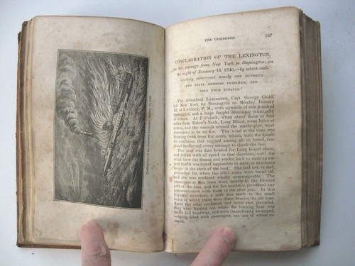 STEAMBOAT DISASTERS & RAILROAD ACCIDENTS ~ S. A. Howland LEATHER 1840 ILLUS - P1 - Picture 15 of 23