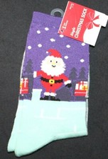 Women's Christmas Holiday Stocking Stuffer Santa Single Pair of Socks Size 9-11