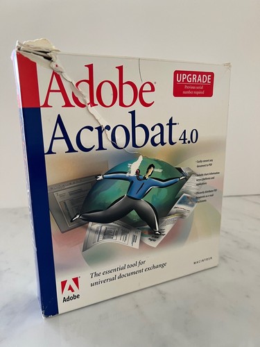 VINTAGE Adobe Acrobat 4.0 UPGRADE MAC CD in original box $5.95 - Picture 3 of 4