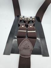 Braces / Suspenders Heavy Duty Y shape with Carabiner Clips 35mm - DARK Brown