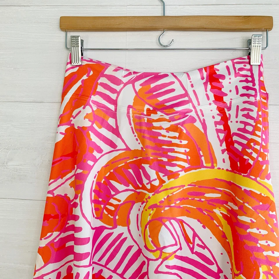 Before + Again - SILKY Rosa y Naranja Paisley Línea A Elástico Pull On Falda, XS Foto 3 de 4