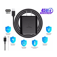 Universal USB Charging Set 45W Fast Wall Charger 6FT Type-C Charging Cable Cord