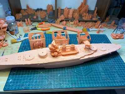 3D Printed 1/350 Italian Navy Count Cavour Class Battleship Unpainted Model Kit