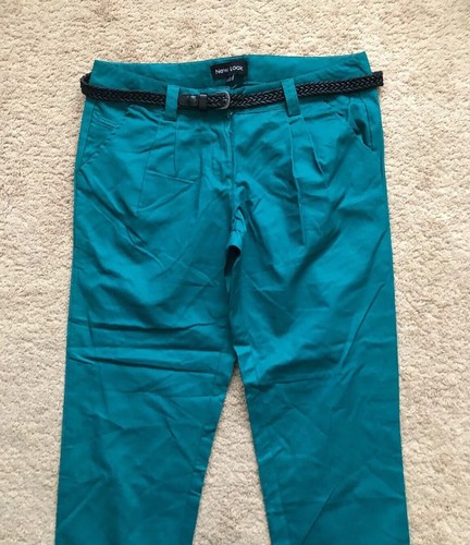 Girls Pants With Belt 100% Cotton Teal Size 7 New - Picture 8 of 11