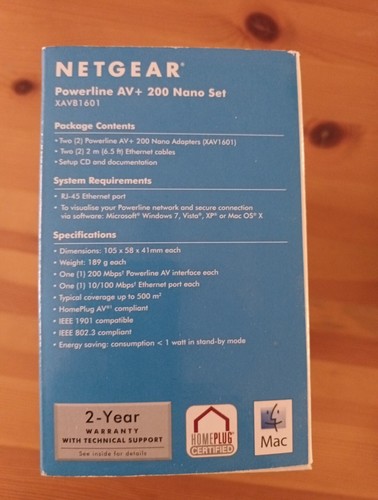 Netgear Powerline AV + 200 Nanoset XAVB1601 - Imagen 13 de 13