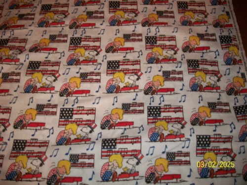 Schroeder, Snoopy, Woodstock patriotic 4th of July music fabric--2 patterns - Picture 4 of 6