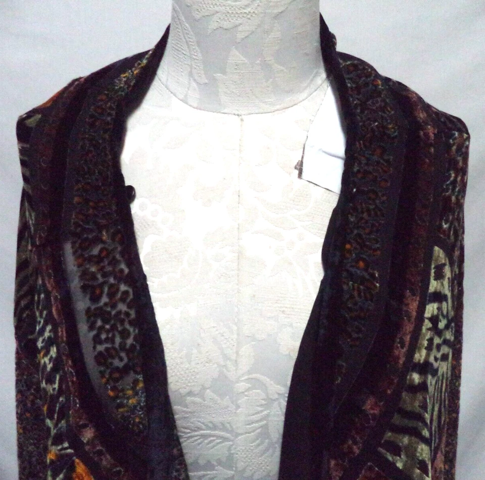 Carole Little Vintage Y2K Terciopelo Burnout Plumero Cardigan Mantón de Encubrimiento Talla 14 Foto 3 de 4