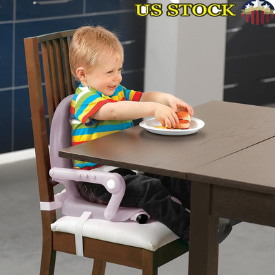 Booster Seat Babies Adjustable Height Removable Tray Easy Clean Portable Design