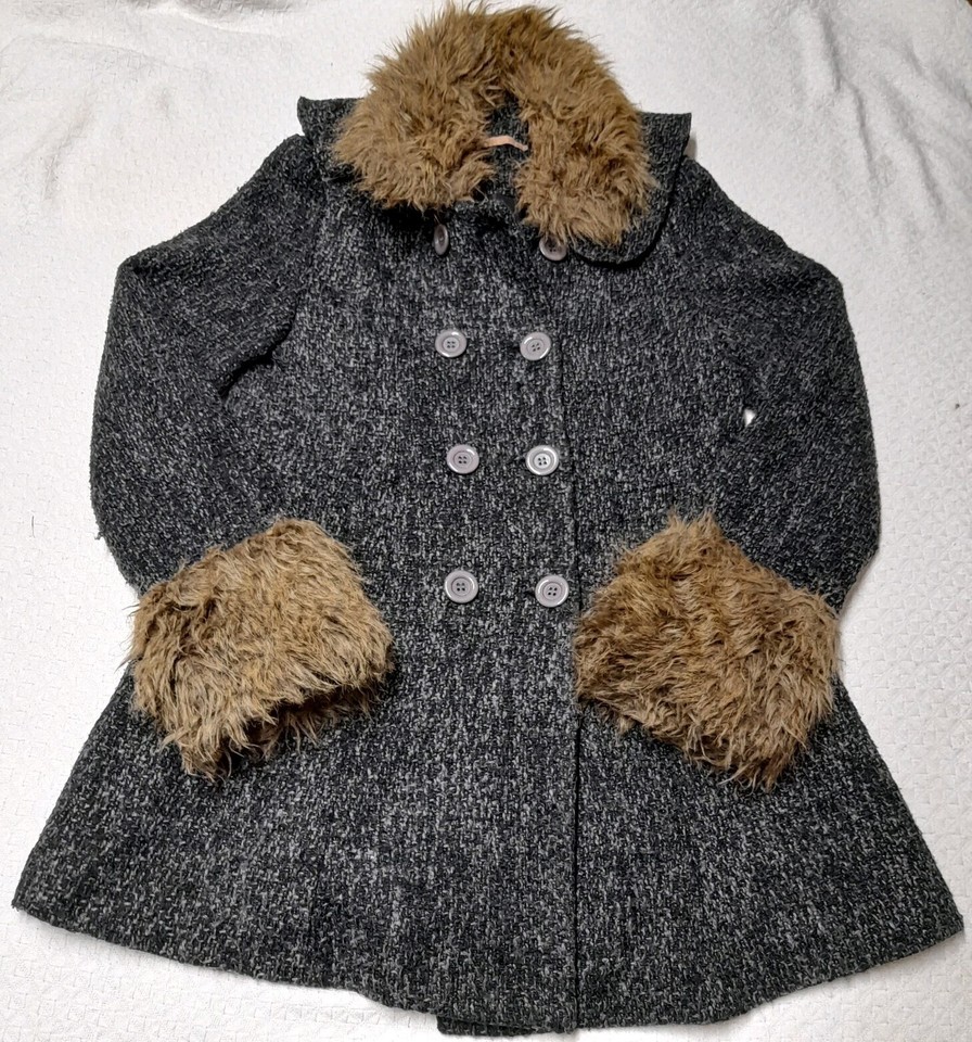 Ladies Jacket Cooper St Size 8 Faux Fur Trim Pockets Lined Classic Pre-Owned 