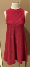 Anthropologie Maeve S Sleeveless Red Textured Dress W Slash Pockets