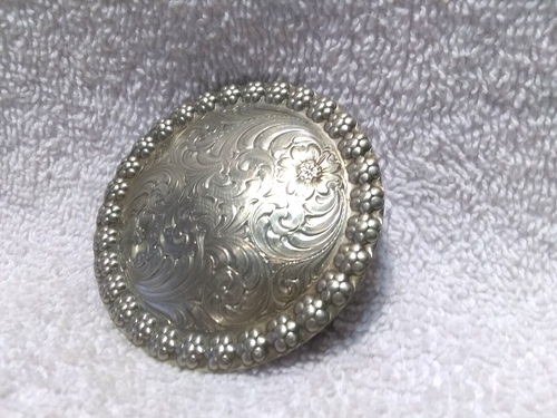 Montana Silversmiths Silver Round Flower Filigree Engraved Buckle Women Great - Picture 4 of 9