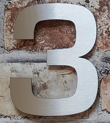 4" or 6" Floating modern house/door numbers brushed stainless steel - drill fit - Picture 8 of 20