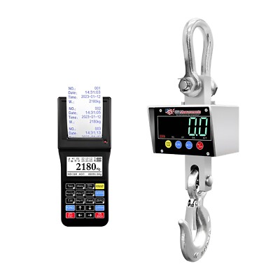Stainless Steel 6,000 lb Crane Scale LCD Wireless with Calibration Certificate