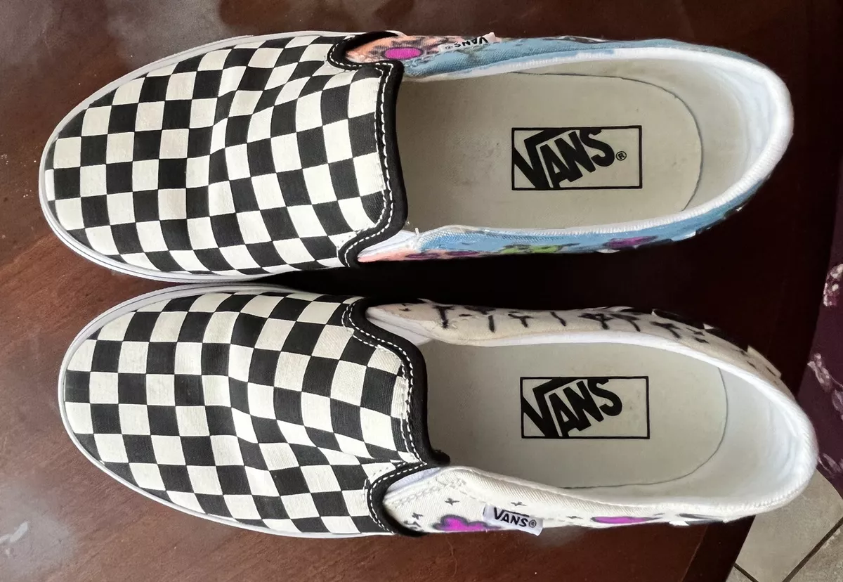 Vans Slip On Checkerboard Brand New Custom Design for Art Competition Sz 8.5