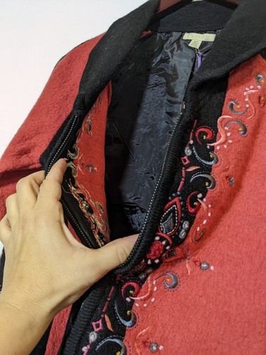 Carson Coral collared 2-way zip Cardigan Sweater Jacket NWT MEDIUM $140 - Picture 2 of 7