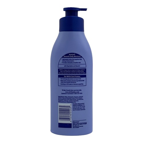 2 Confezioni Nivea Lozione Corpo Idratante Quotidiana Liscia per Pelle Secca Burro di Karitè 16,9 oz - Foto 3 di 5