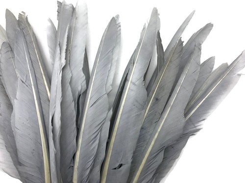 1/4 Lb. Silver Gray Goose Pointers Long Primary Wing Wholesale Feather Costume - Picture 7 of 12