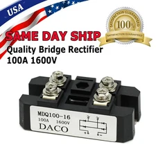 MDQ 100A Amp 1600V Volt Single 1 Phase Diode Metal Case Bridge Rectifier TS