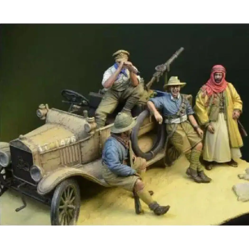 Kit modelo resina 1/35 4 piezas Anzac Desert British Soldiers (sin coche) Primera Guerra Mundial sin pintar - Imagen 2 de 6