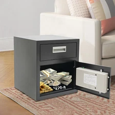 0.64ft³ Drop Box for Money&Mail Drop Slot Safe Cash Depository Safe Black W/Keys
