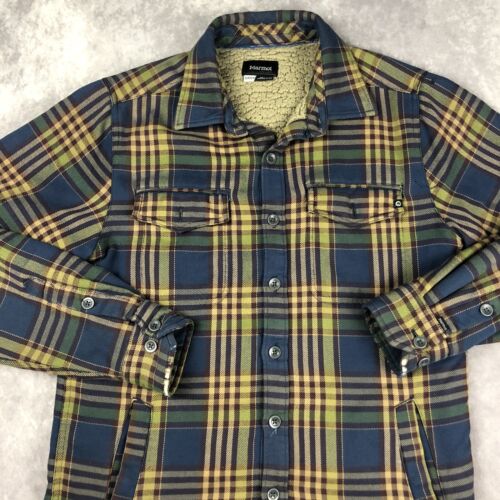 Marmot Ridgefield Sherpa Lined Flannel Shirt Jacket Mens Small S Plaid Outdoors - Picture 5 of 24