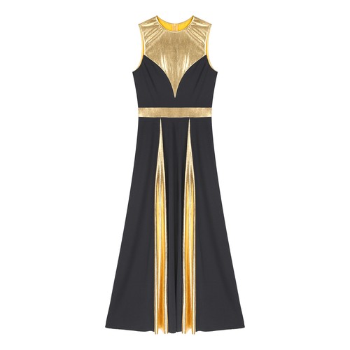 Vestido Lírico Dama Metálico Alabanza Danza Adoración Litúrgica Túnica Ropa de Baile - Imagen 19 de 45
