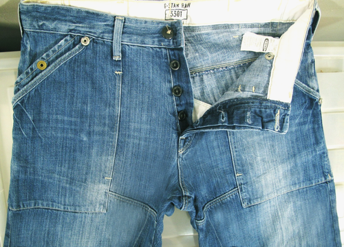 *HOT Men's G STAR RAW DENIM @ 3301 FIRE ELWOOD LOOSE BAGGY BUTTON Jeans 34 x 34 - Picture 4 of 14
