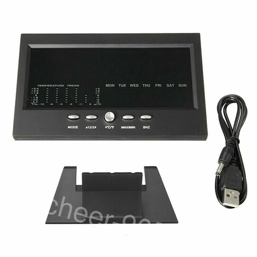 LED Digital Alarm Clock Snooze Calendar Thermometer Hygrometer Weather Display - Picture 16 of 16