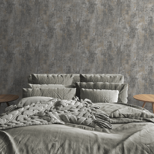 Industrial Cove Texture Wallpaper Distressed Metallic Stone Muriva Grey 207502 - Picture 2 of 6