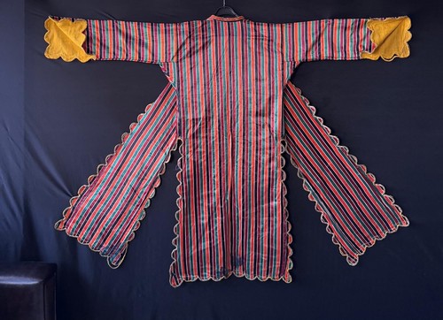 Antike osmanische türkische Seidentracht um 1900, Kaftan, antike Jacke Mantel