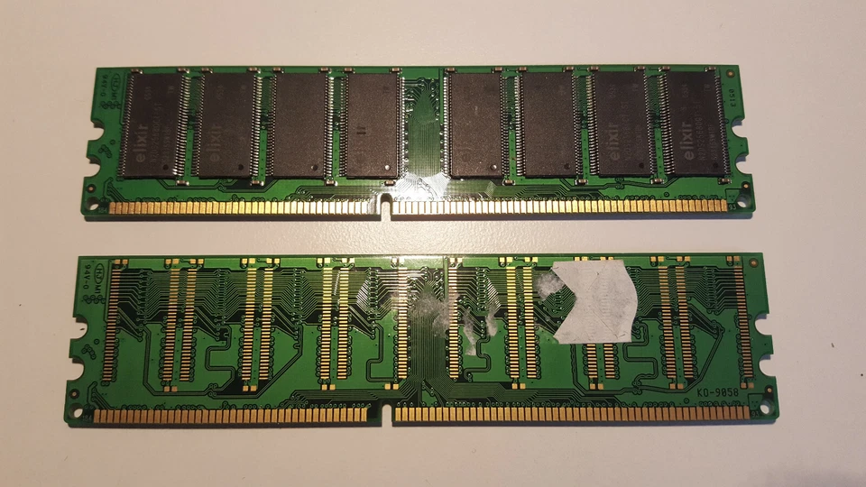 RAM DDR2-400 1GB (2x512MB) PC2-3200U-555-12 ELIXIR M2U51264DS8HC5G-5T AB-C 0750 - Immagine 2 di 2