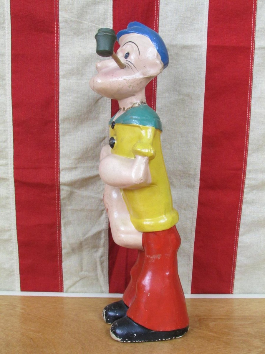 Vintage 1930s Popeye The Sailor Man Composition Figure w/Pipe Toy