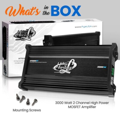 1 Lanzar HTG559BT Verstärker 5 Ch 4x250+1x650 Watt RMS Motorhaube Kofferraum
