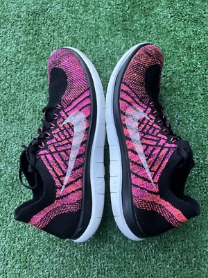 Nike Free 4.0 Flyknit Black/Pink 717076-006 Women's Running