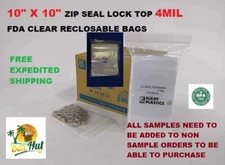 10x10 Clear Elkay Plastic 4 MIL Zip Seal Lock Top Reclosable Poly Bags 4MIL