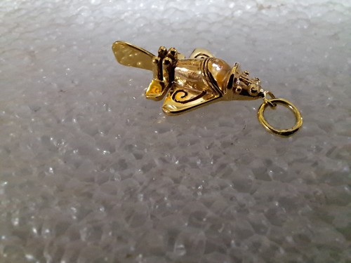 24 Kt vergoldeter antiker Maya Flugzeug Anhänger - Bild 1 von 5