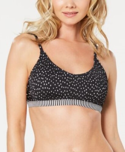 California Waves - Mermaid Dot Smocked Bikini Set, Black/White Dot, Medium, NWT