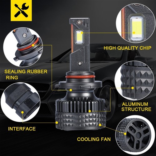 NAS LED HEADLIGHT KIT H3 SUPER WHITE 60000LM 6000K HIGH BEAM 1 PAIR - Picture 10 of 12