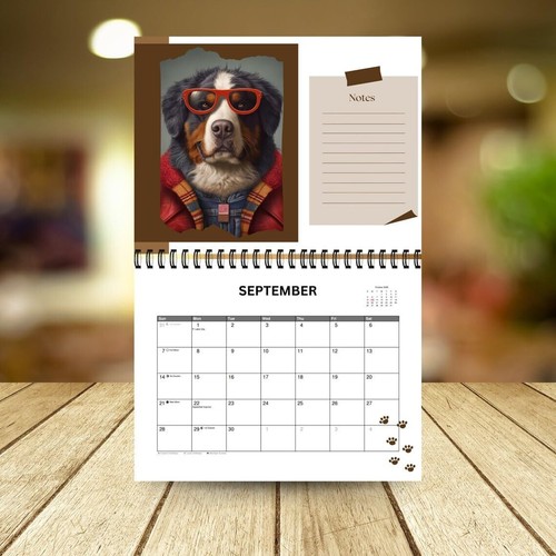 2025 Calendar Funny Dogs Pooping in Beautiful Places Wall Calender Christmas US - Picture 5 of 5