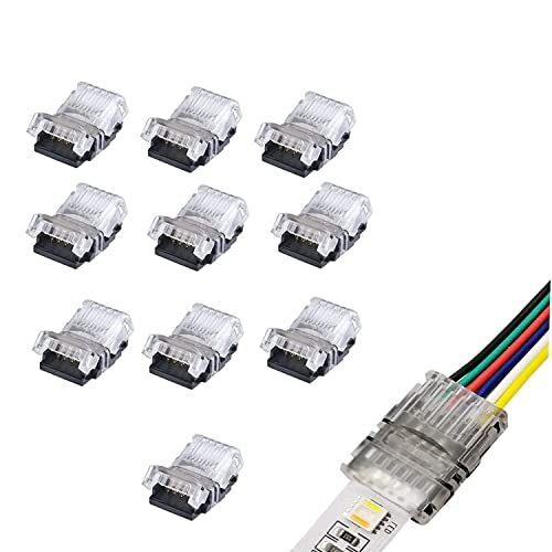 ENQIMAOYI 10 Pezzi Connettore 6-Pin RGBWW LED 12mm Senza Saldatura Professionale