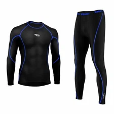 Men's Compression Winter Thermal Base Layer Tight Shirt Pant Under Full Suit Set