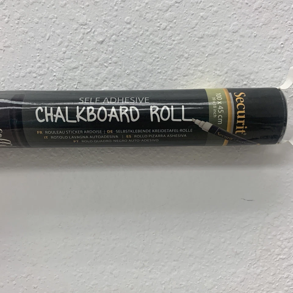 New Securit ChalkBoard & Chalk Marker Self Adhesive Chalk Board Roll 39”x18” - Image 2 of 4
