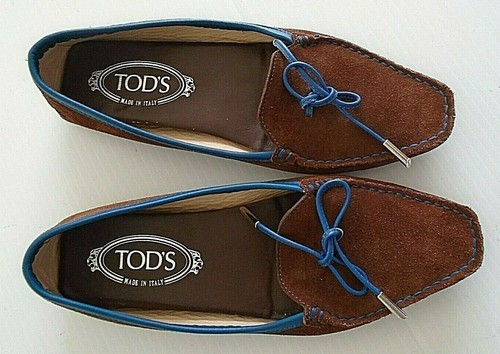Tod's women's driving moccasin Suede Leather size