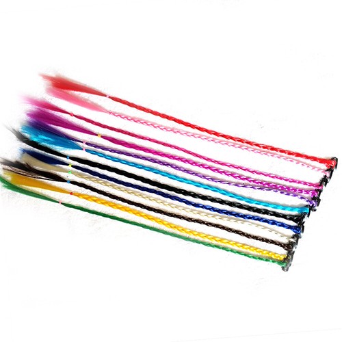 12 Pezzi Fermaglio per Capelli Intrecciato Trecce Colorate Clip Treccia Colorata Extension Capelli - Foto 2 di 11