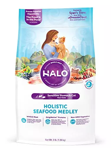 Halo Natural Dry Cat Food Sensitive Stomach Seafood Medley 3