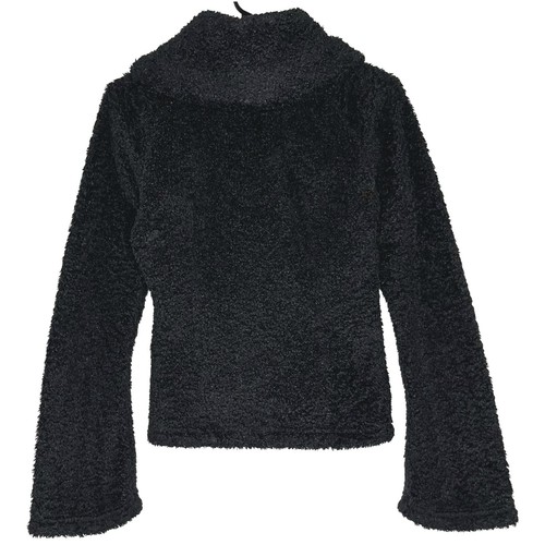 Patagonia Curly-Q Cardigan Womens XS Black Synchilla Collared Zip Pockets Retro - Picture 2 of 21