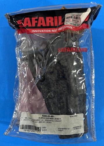 SAFARILAND 6390-53-481 ALS DUTY HOLSTER STX BW COLT S&W SPRINGFIELD 1911 RH - Picture 6 of 6